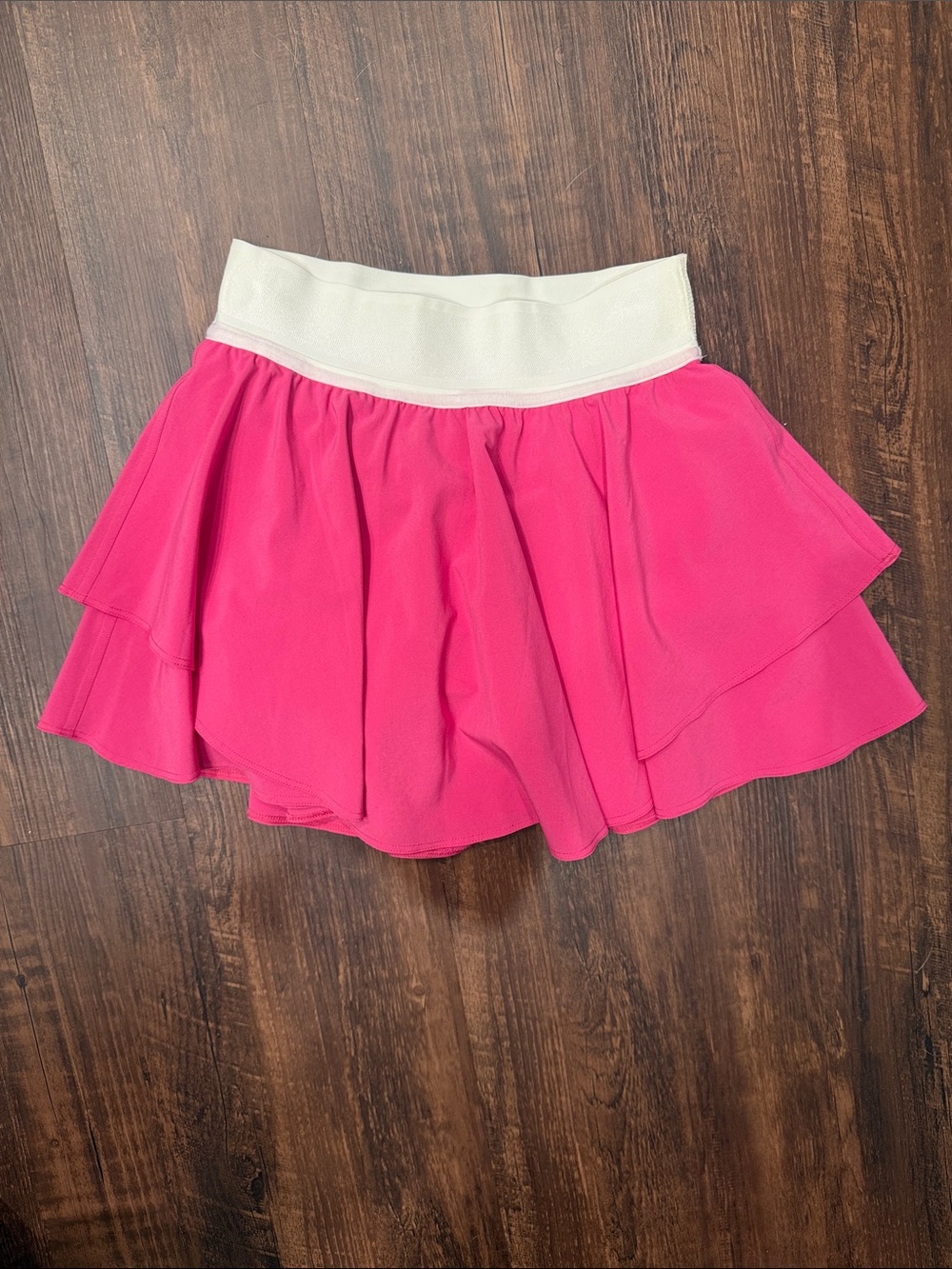 lululemon athletica Hot Pink Tiered Skirt with White Waistband